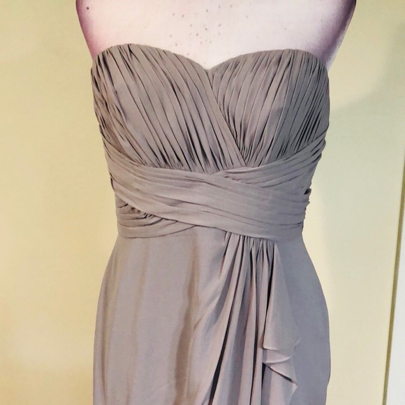 Formal Chiffon Sweetheart Maxi From B2 Jasmine, Graphite Color, Ladies Size 12 - Picture 9 of 12